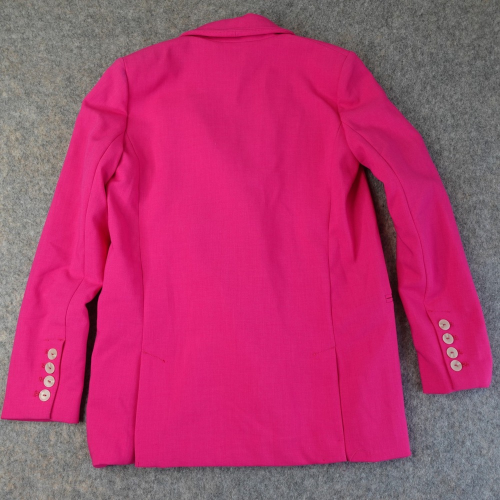 Maeve Anthropologie Blazer Womens 0 Hot Pink Double Breasted Jacket Career Bold - Picture 4 of 16